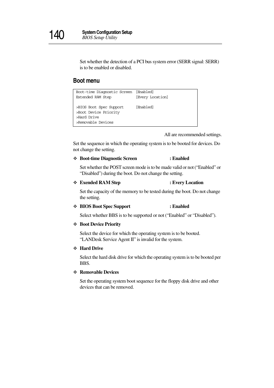 Boot menu | Toshiba Magnia 3030 User Manual | Page 158 / 244