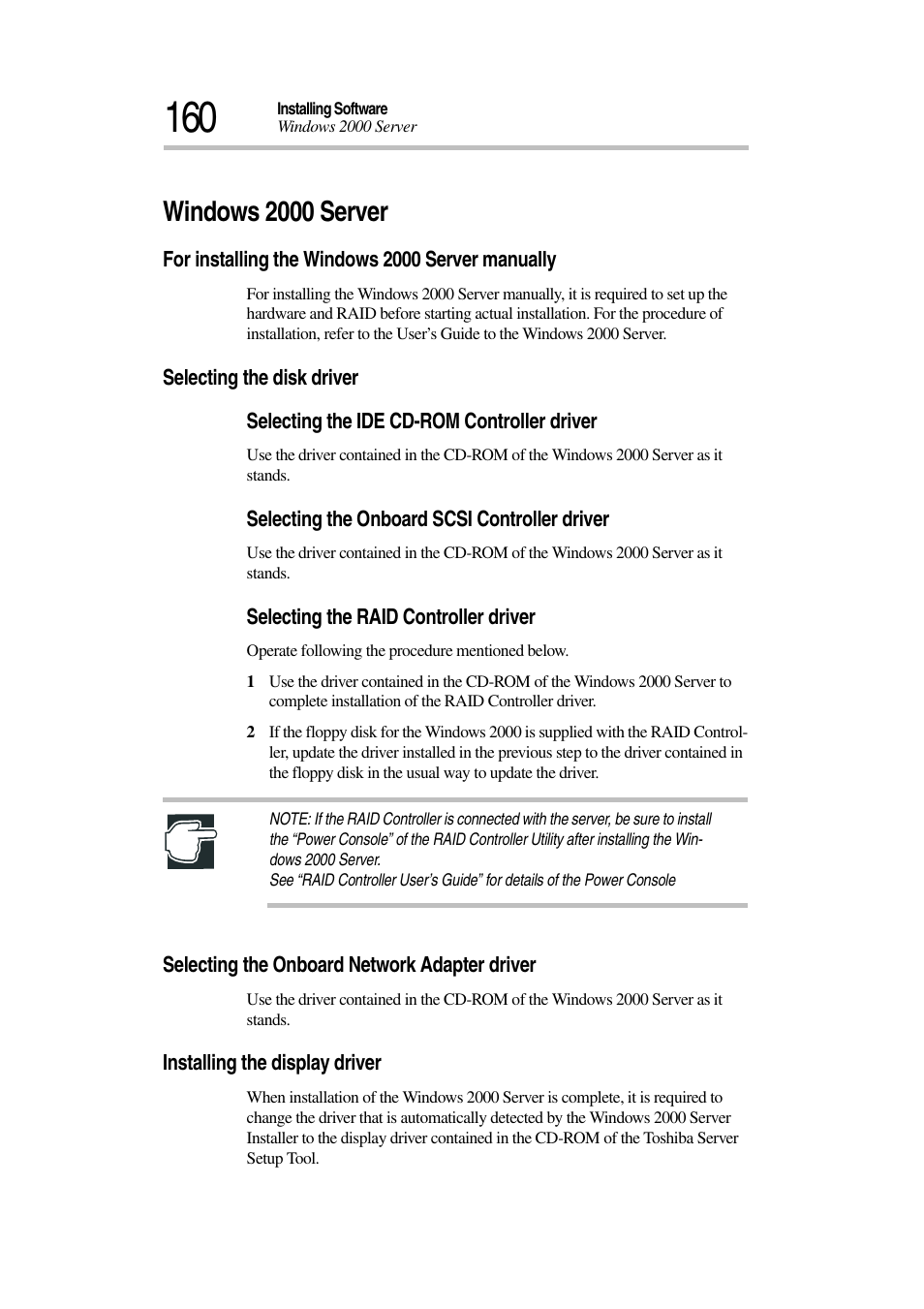 Windows 2000 server | Toshiba Magnia 3030 User Manual | Page 178 / 244