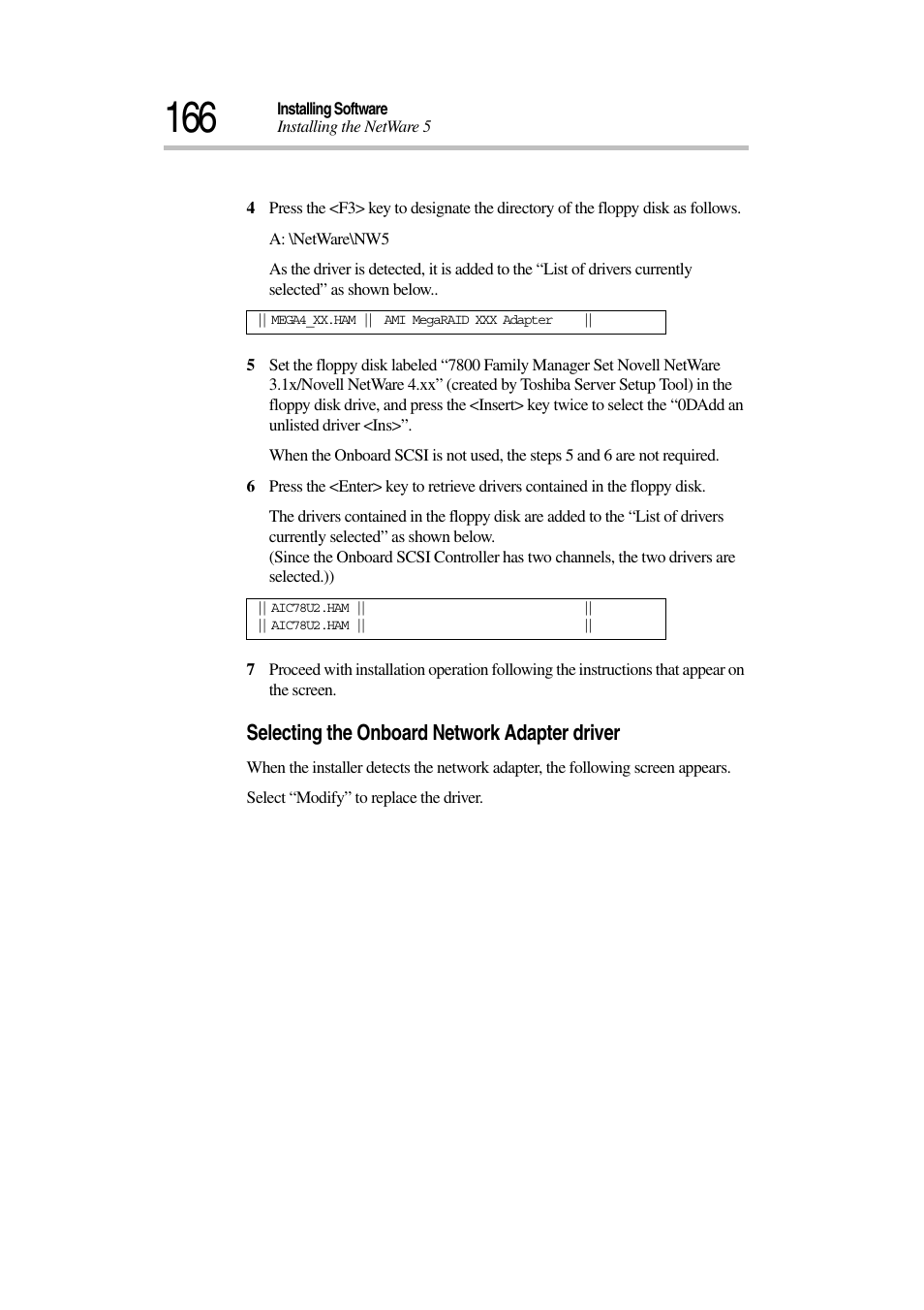 Selecting the onboard network adapter driver | Toshiba Magnia 3030 User Manual | Page 184 / 244