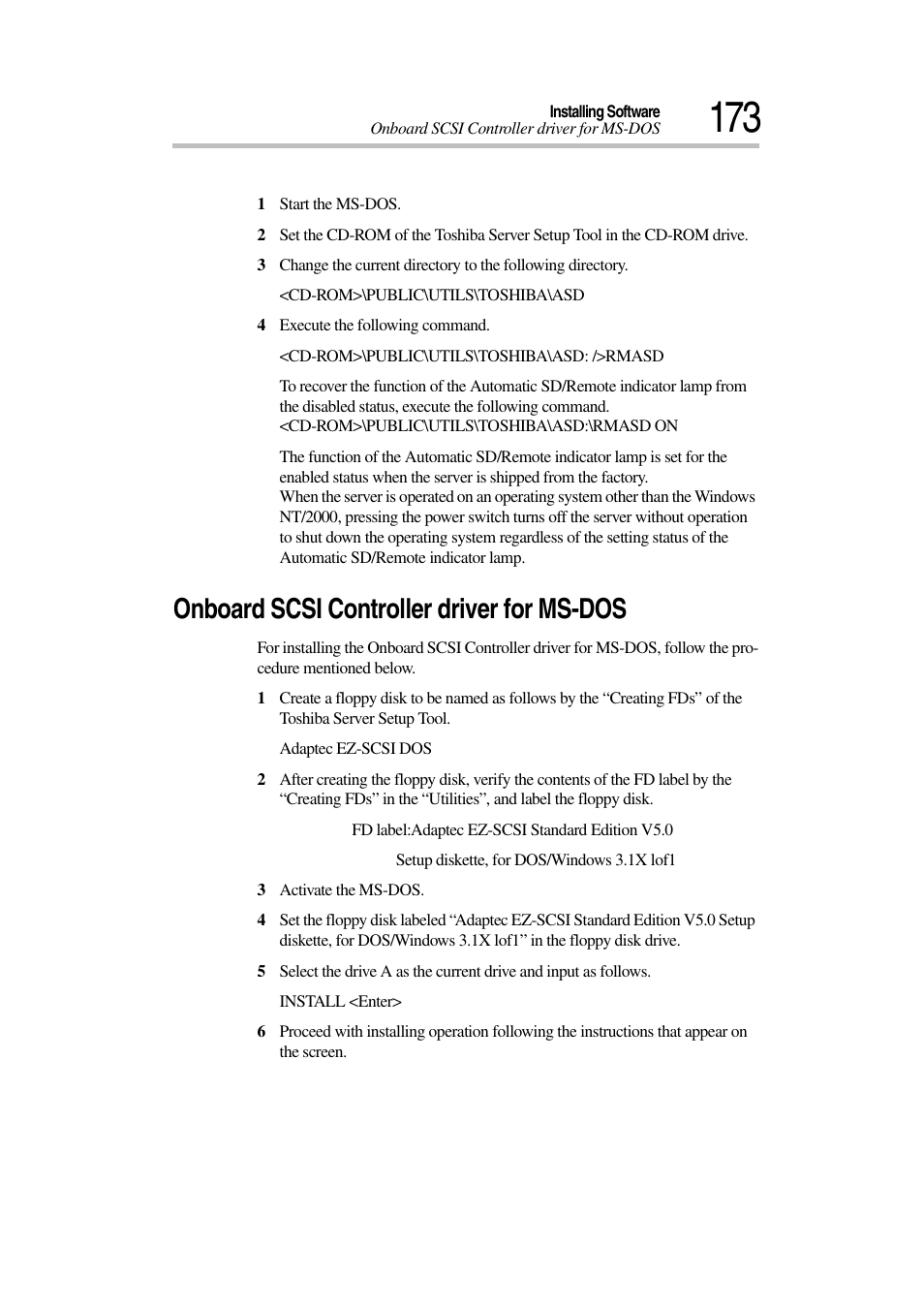 Onboard scsi controller driver for ms-dos | Toshiba Magnia 3030 User Manual | Page 191 / 244