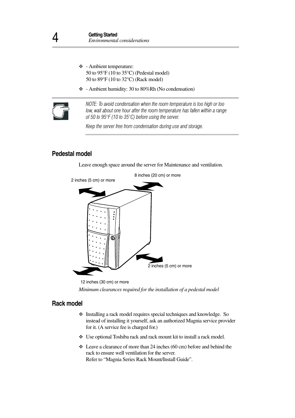 Pedestal model, Rack model | Toshiba Magnia 3030 User Manual | Page 22 / 244