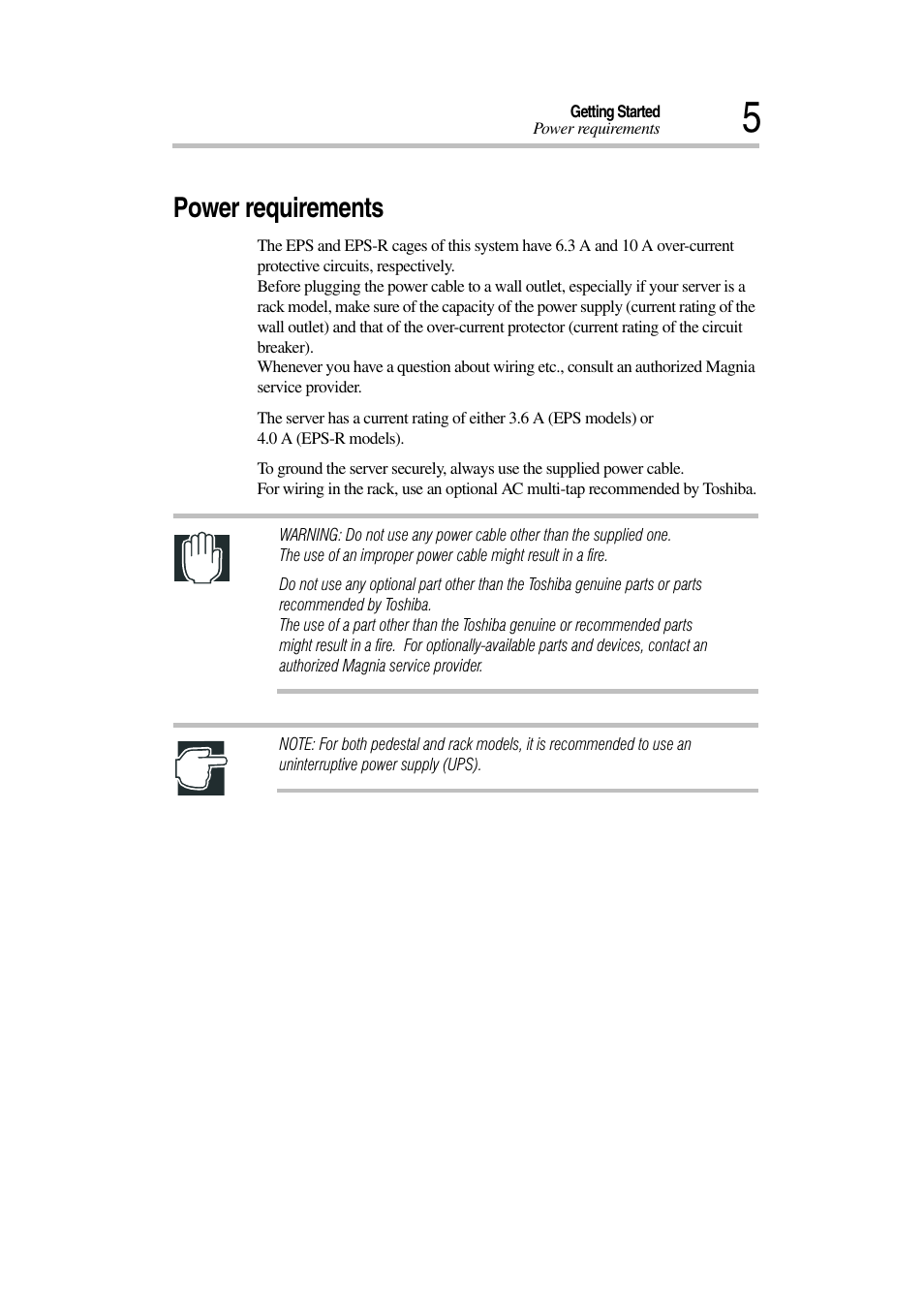 Power requirements | Toshiba Magnia 3030 User Manual | Page 23 / 244