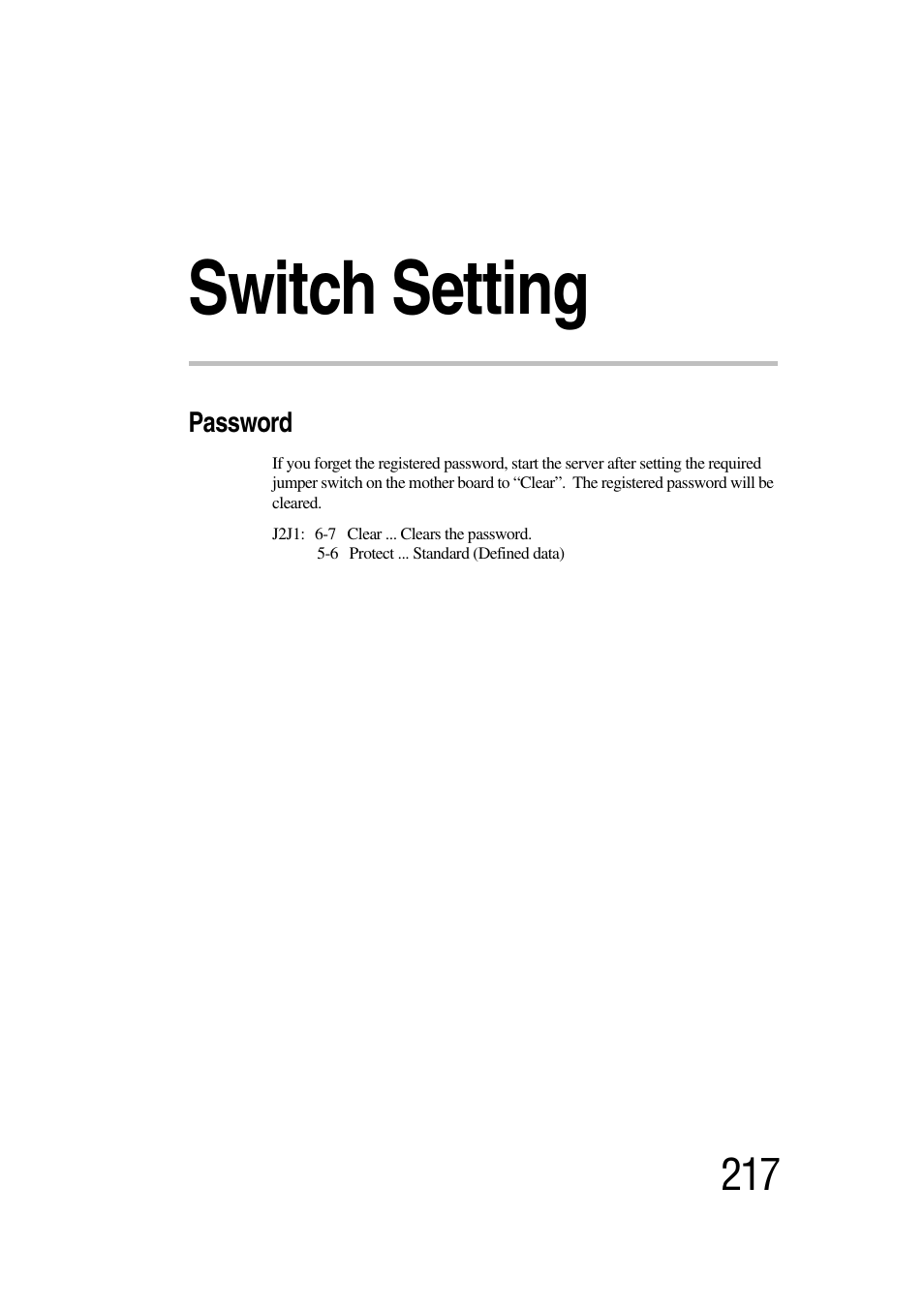 Switch setting | Toshiba Magnia 3030 User Manual | Page 235 / 244