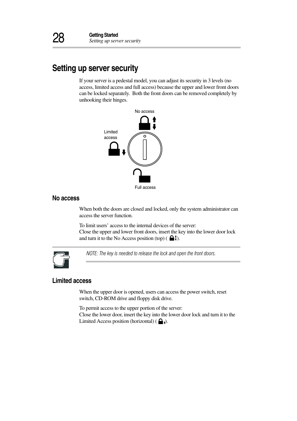 Setting up server security | Toshiba Magnia 3030 User Manual | Page 46 / 244