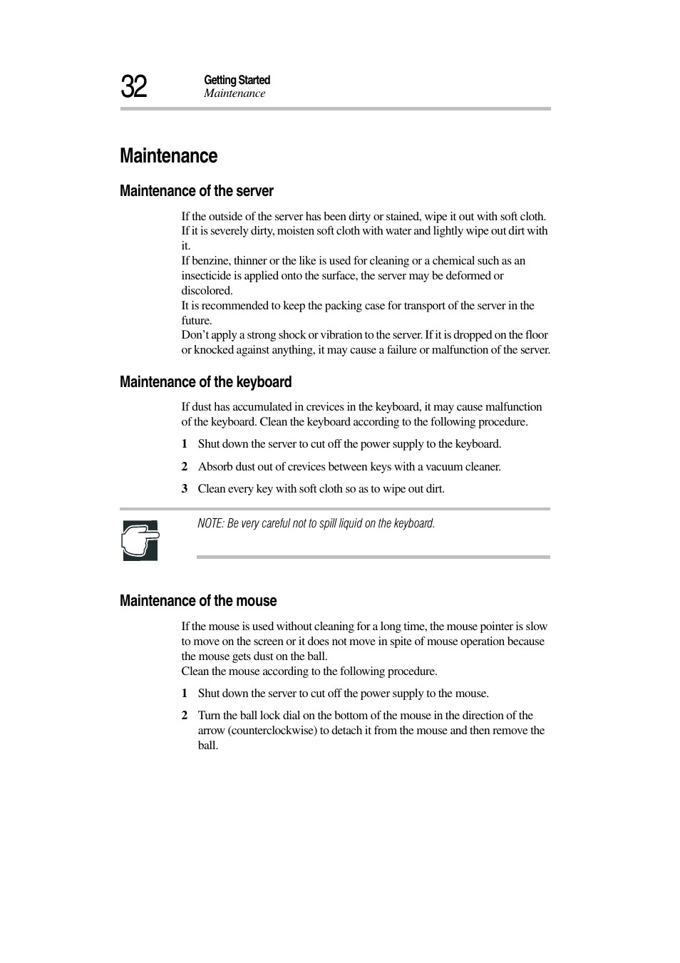 Maintenance | Toshiba Magnia 3030 User Manual | Page 50 / 244