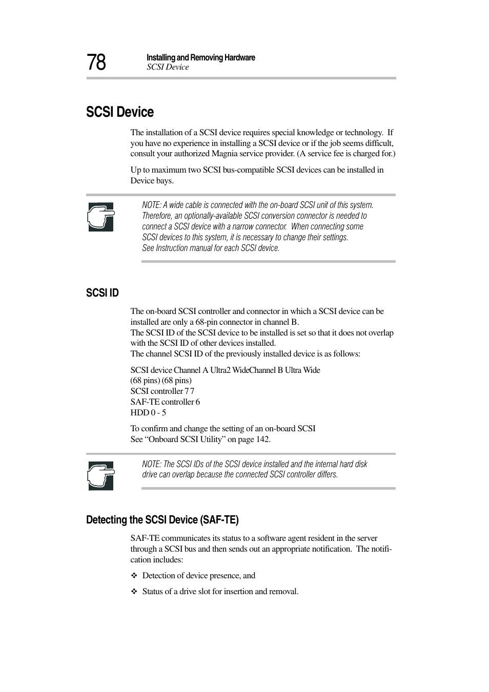 Scsi device | Toshiba Magnia 3030 User Manual | Page 96 / 244