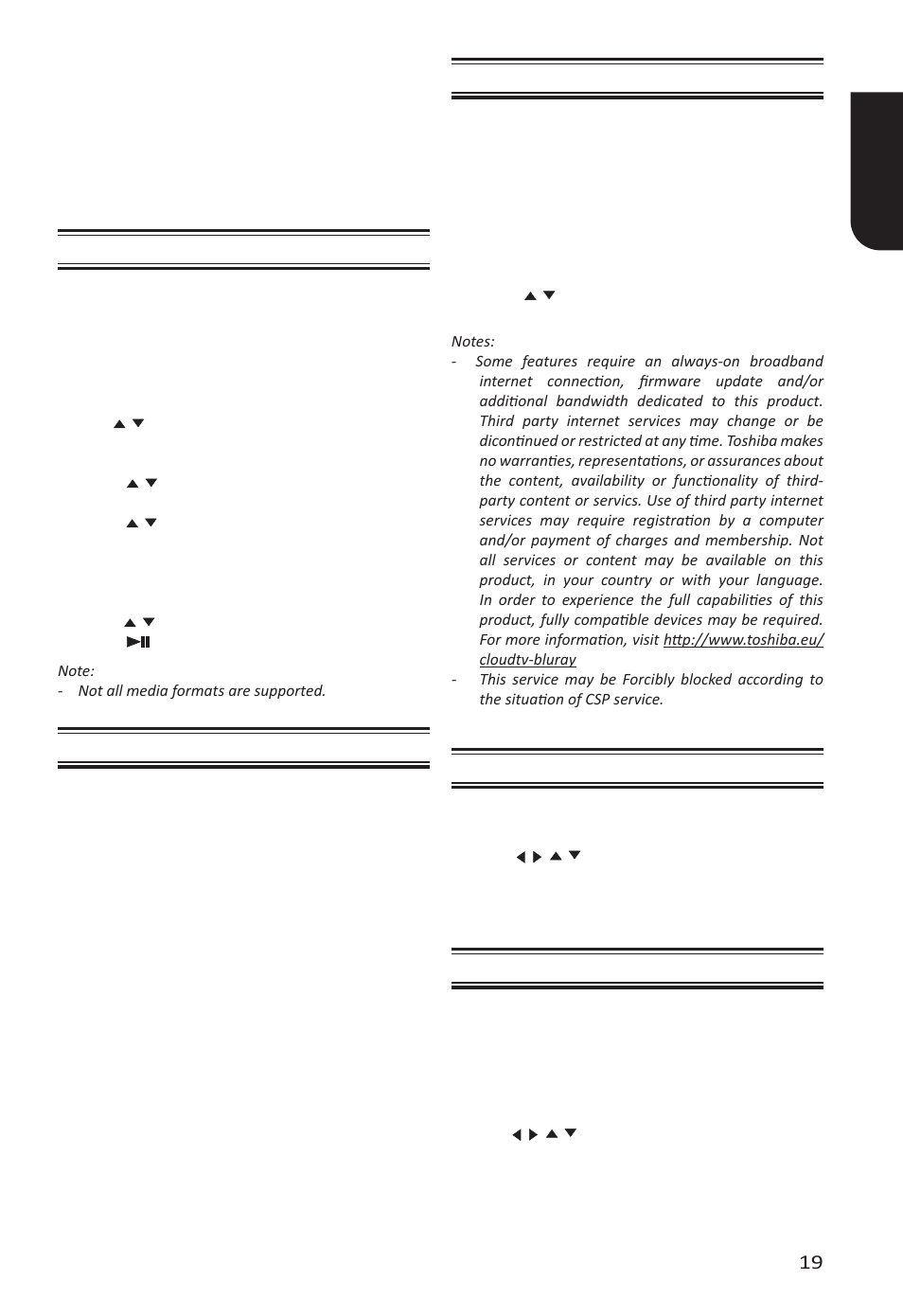 7 network functional description, English 19 | Toshiba BDX4400 User Manual | Page 19 / 58