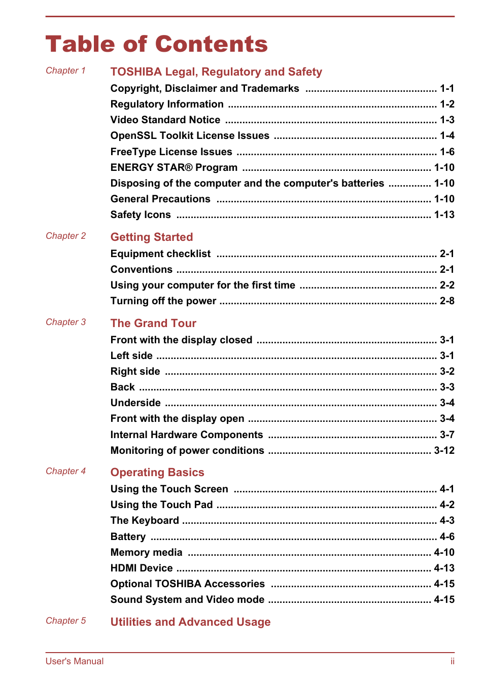 Toshiba KIRA User Manual | Page 2 / 107