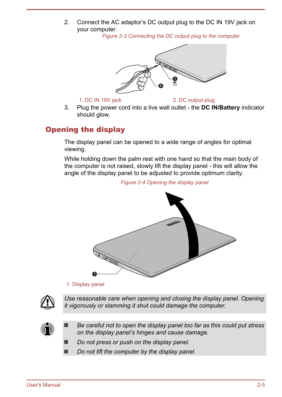 Opening the display | Toshiba KIRA User Manual | Page 22 / 107