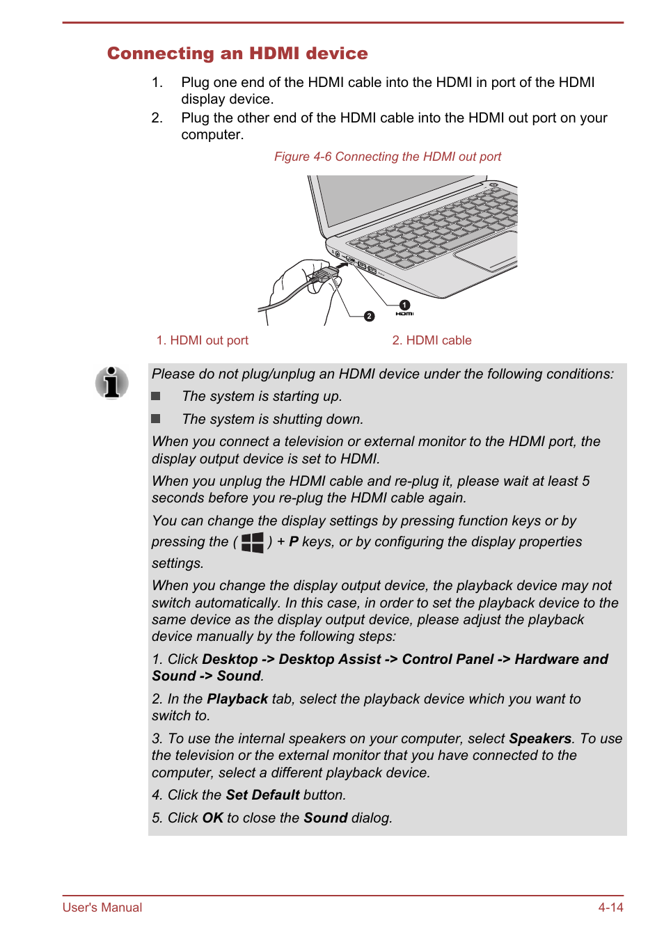 Connecting an hdmi device | Toshiba KIRA User Manual | Page 56 / 107