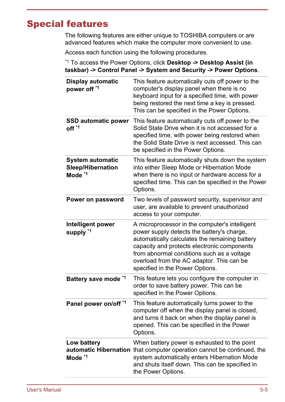 Special features, Special features -5 | Toshiba KIRA User Manual | Page 64 / 107