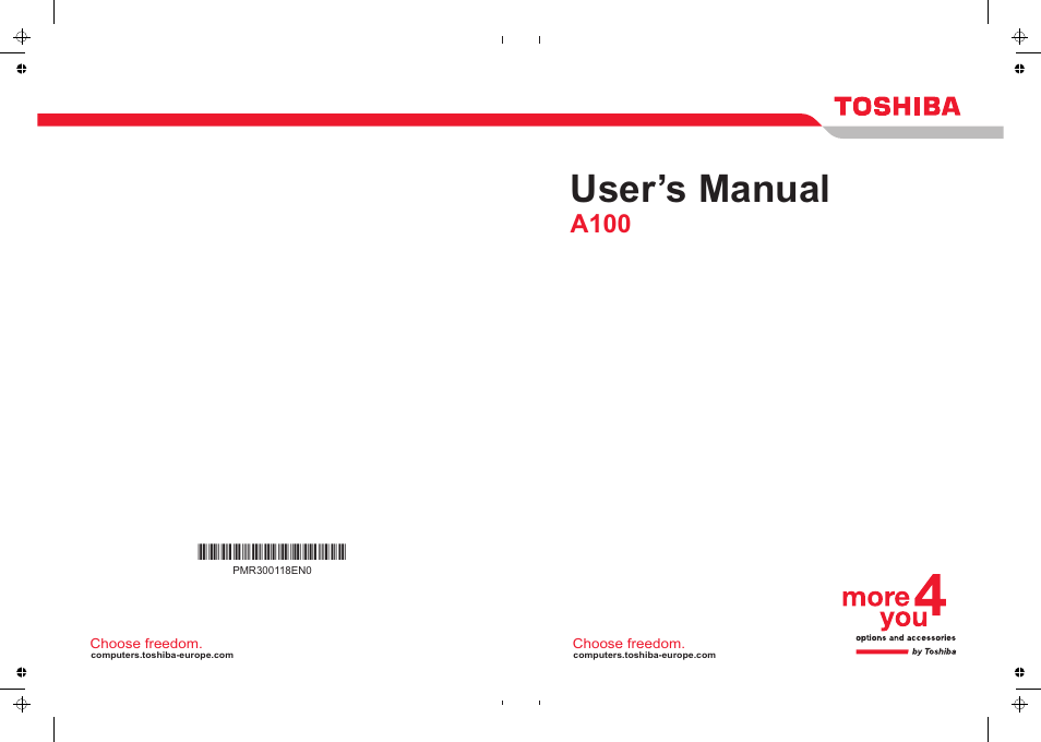 Toshiba Equium A100 (PSAA4) User Manual | 162 pages