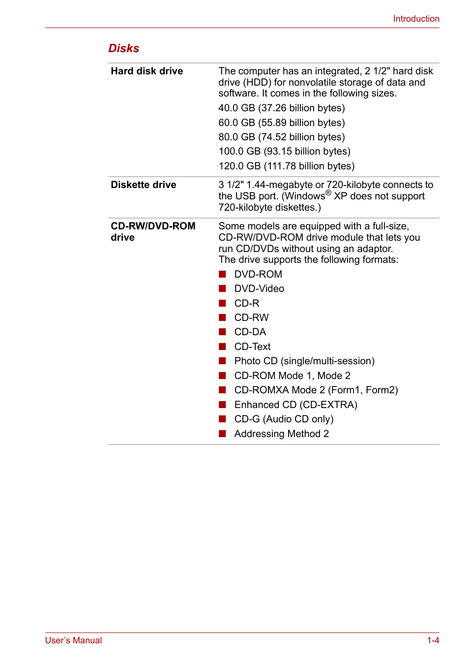 Toshiba Equium A100 (PSAA4) User Manual | Page 23 / 162