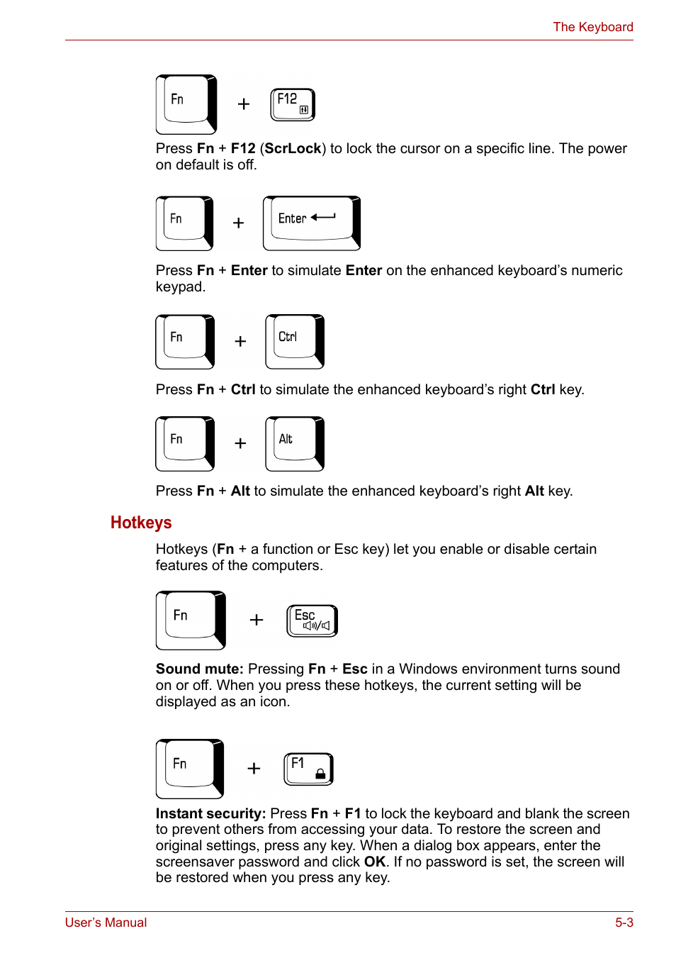 Hotkeys | Toshiba Equium A100 (PSAA4) User Manual | Page 86 / 162
