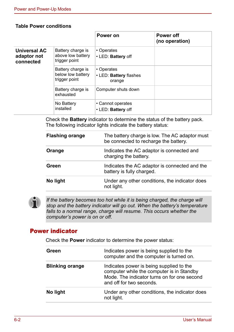 Power indicator | Toshiba Equium L20 User Manual | Page 104 / 178