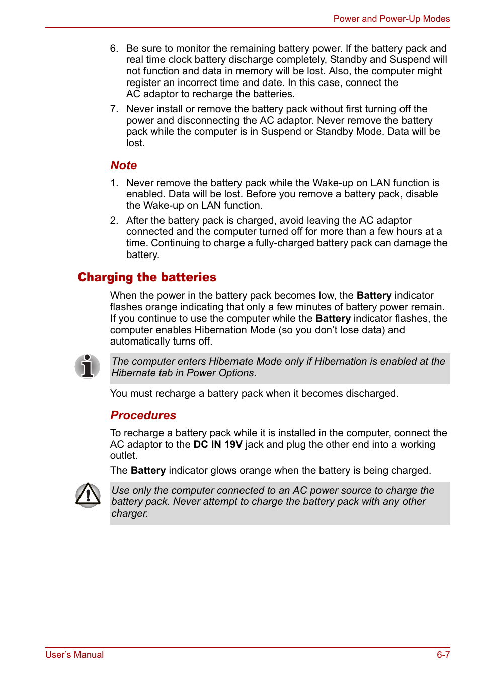 Charging the batteries | Toshiba Equium L20 User Manual | Page 109 / 178