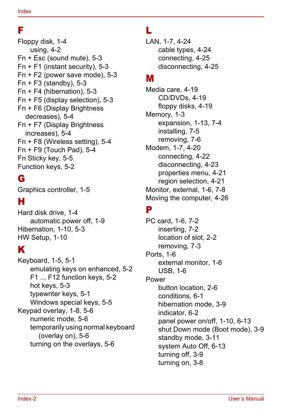 Toshiba Equium L20 User Manual | Page 176 / 178