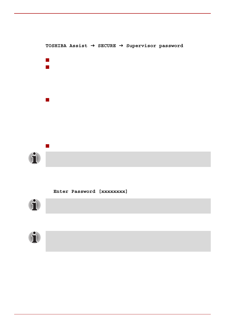 Supervisor password, Starting the computer by password | Toshiba SATELLITE A500 User Manual | Page 146 / 234