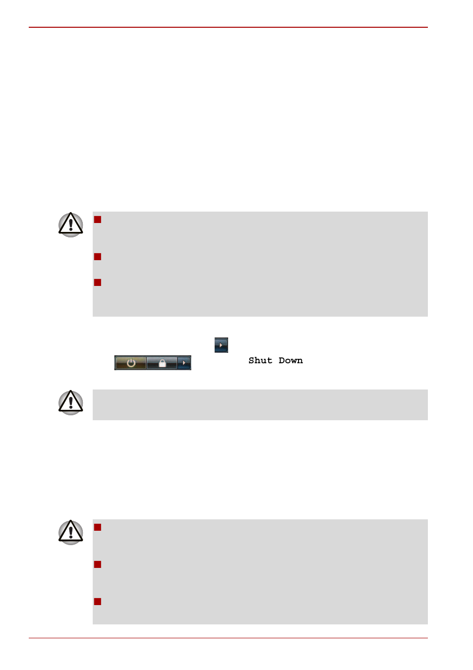 Turning off the power, Turning off the power -6, Section in | Shut down mode, Hibernation mode | Toshiba SATELLITE A500 User Manual | Page 76 / 234
