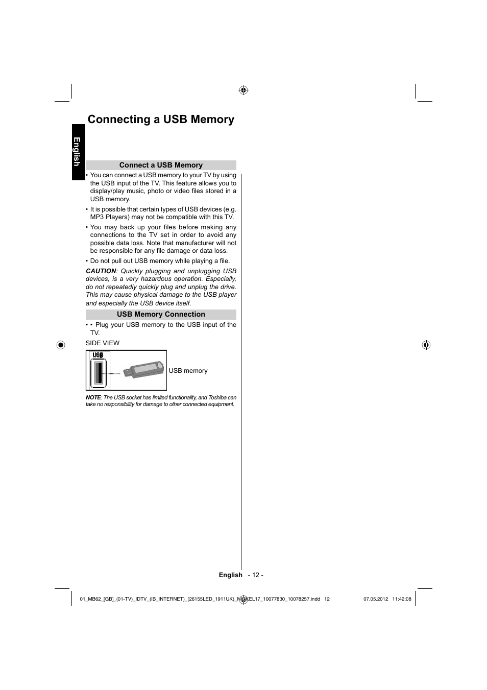 English | Toshiba KL934 User Manual | Page 13 / 56
