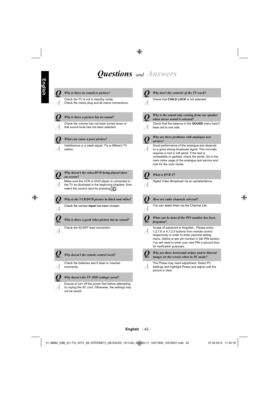 Questions, Answers | Toshiba KL934 User Manual | Page 43 / 56