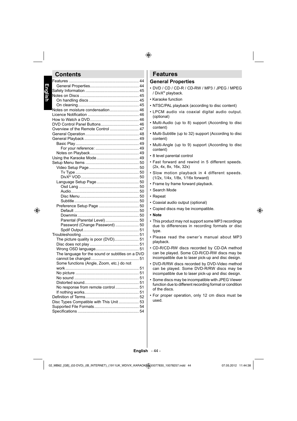 Toshiba KL934 User Manual | Page 45 / 56