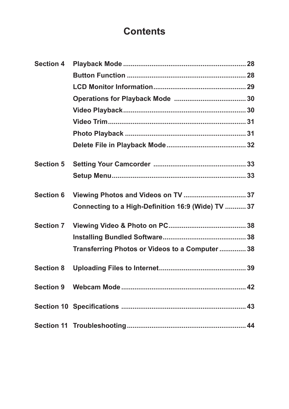 Toshiba Camileo S40 User Manual | Page 4 / 48