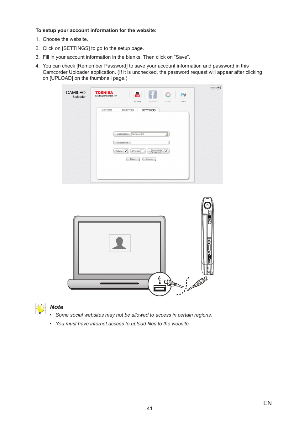 Toshiba Camileo S40 User Manual | Page 41 / 48