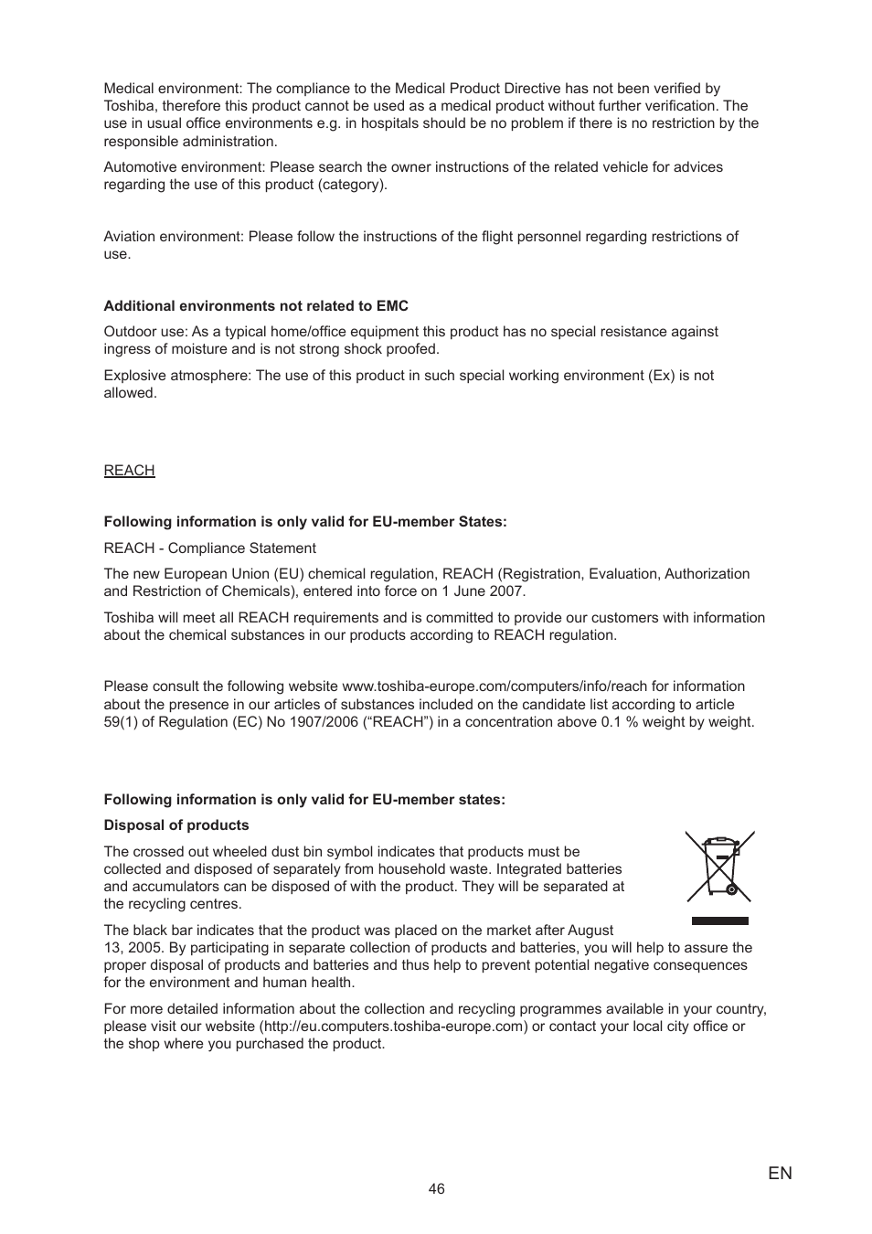 Toshiba Camileo S40 User Manual | Page 46 / 48