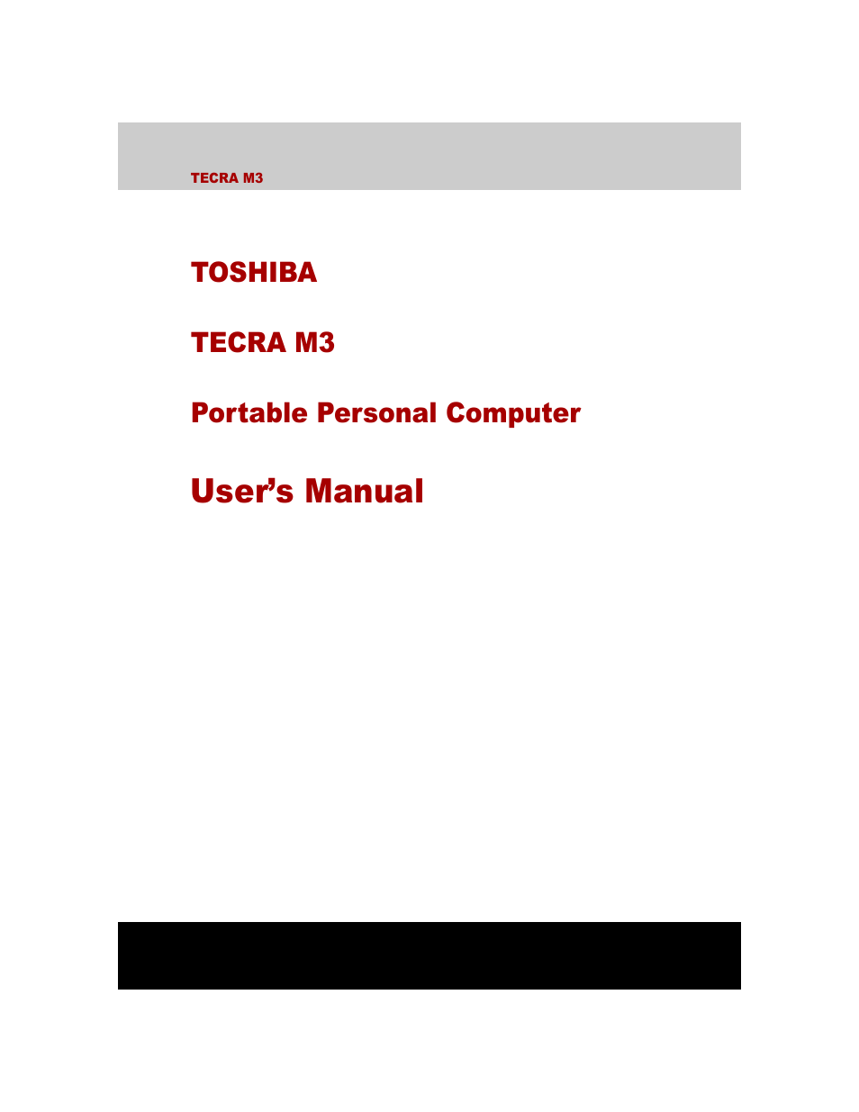 Toshiba Tecra M3 User Manual | 236 pages