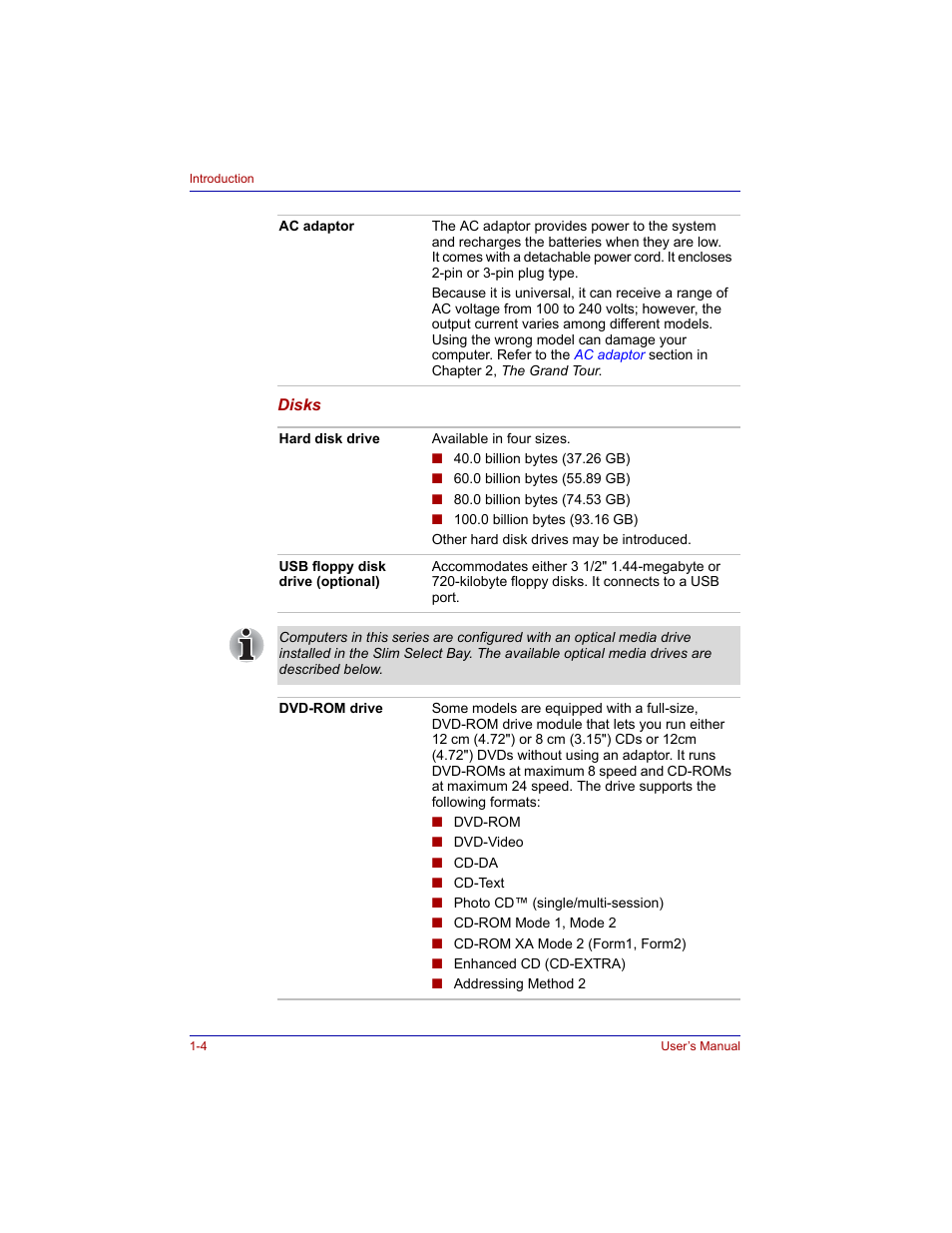 Toshiba Tecra M3 User Manual | Page 26 / 236