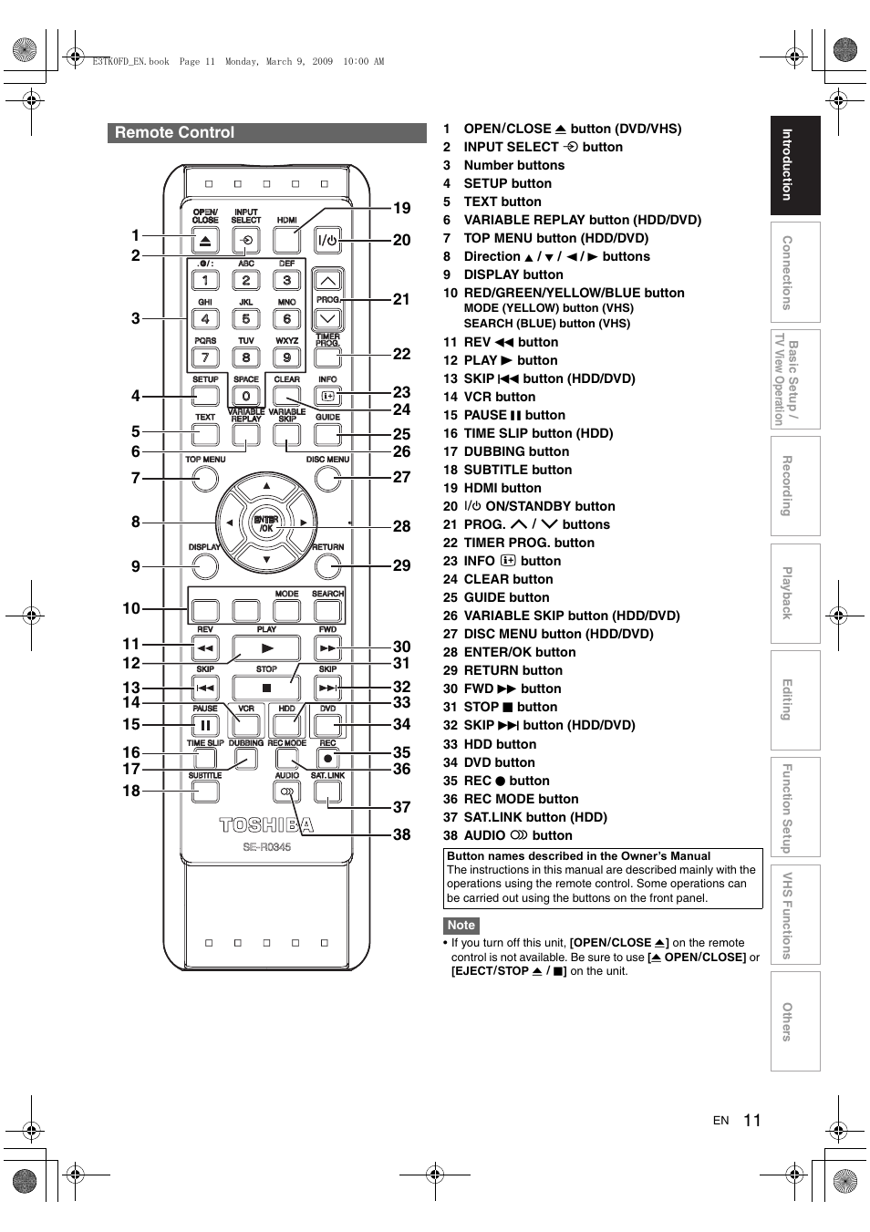 Toshiba RDXV49 User Manual | Page 11 / 84