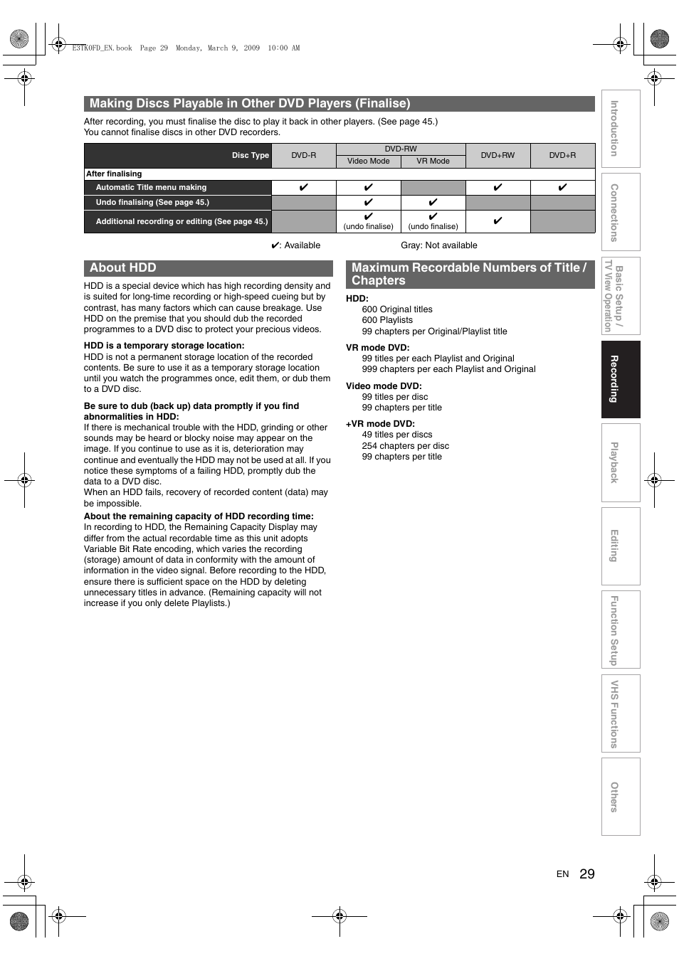 Toshiba RDXV49 User Manual | Page 29 / 84