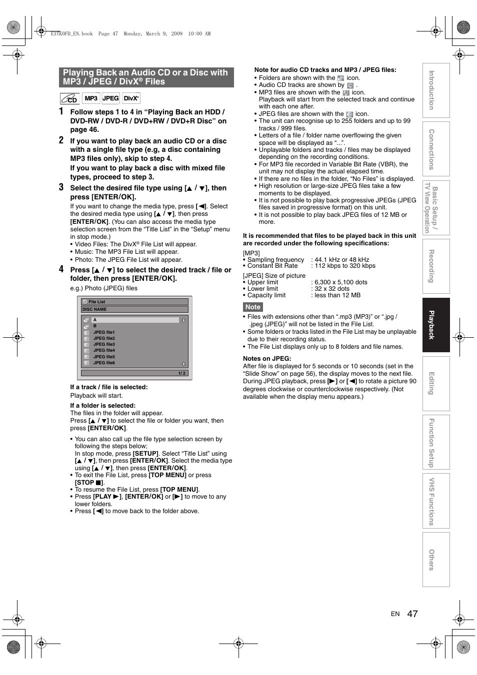 Files | Toshiba RDXV49 User Manual | Page 47 / 84