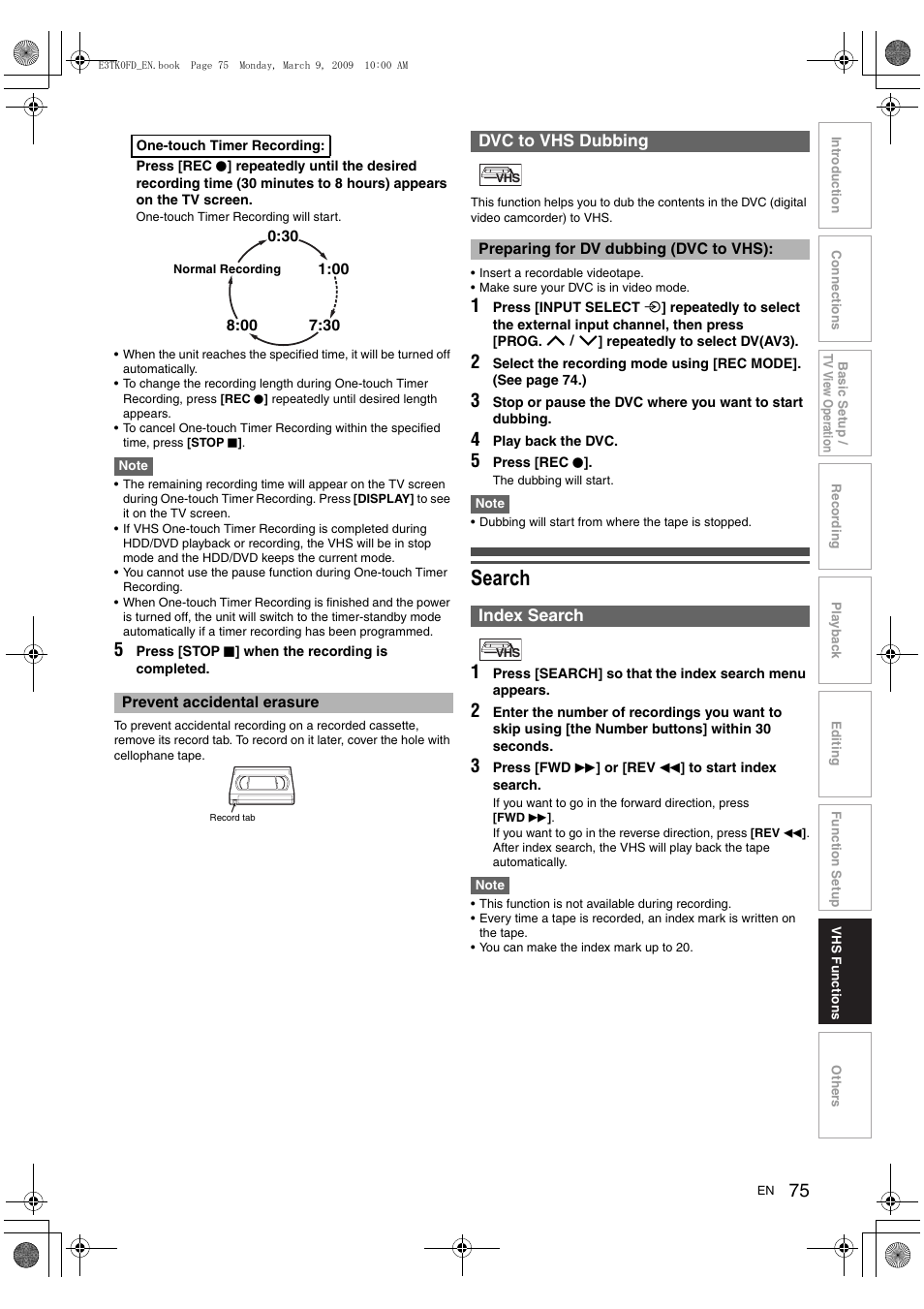 Search | Toshiba RDXV49 User Manual | Page 75 / 84