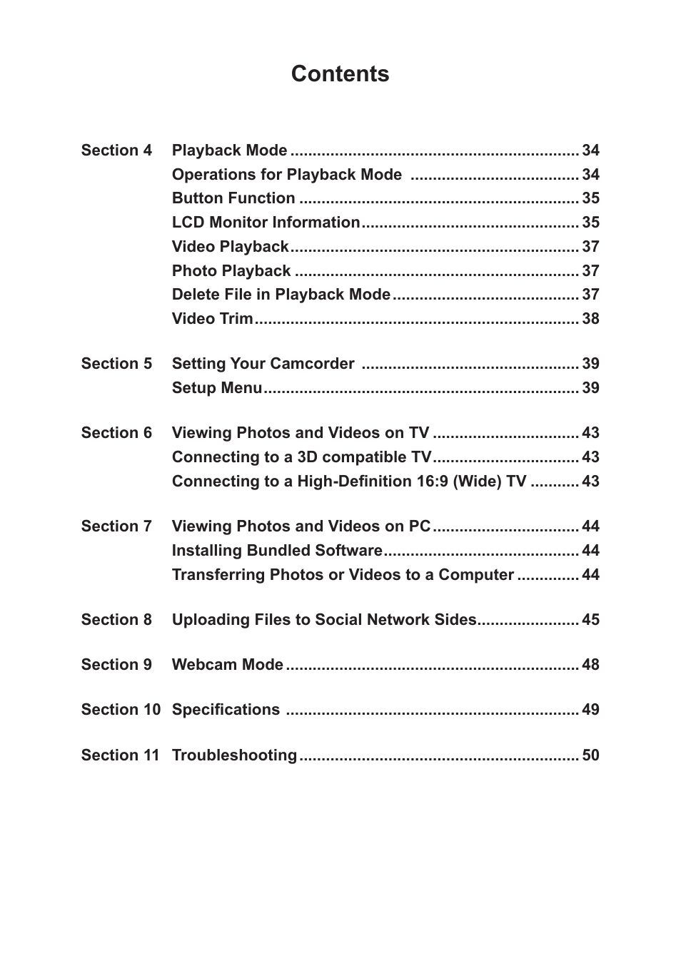Toshiba Camileo Z100 User Manual | Page 4 / 54