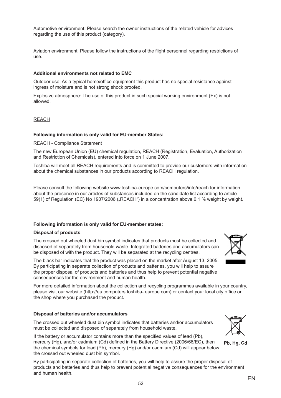 Toshiba Camileo Z100 User Manual | Page 52 / 54