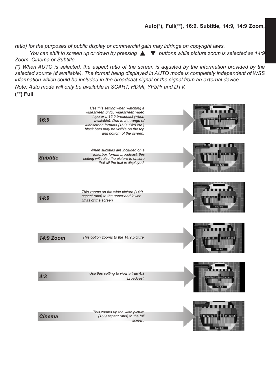 Changing picture format, English | Toshiba L1433 User Manual | Page 26 / 50