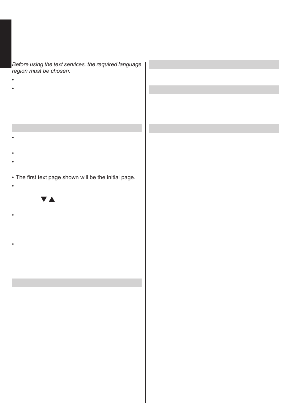 Analogue only text services | Toshiba L1433 User Manual | Page 37 / 50