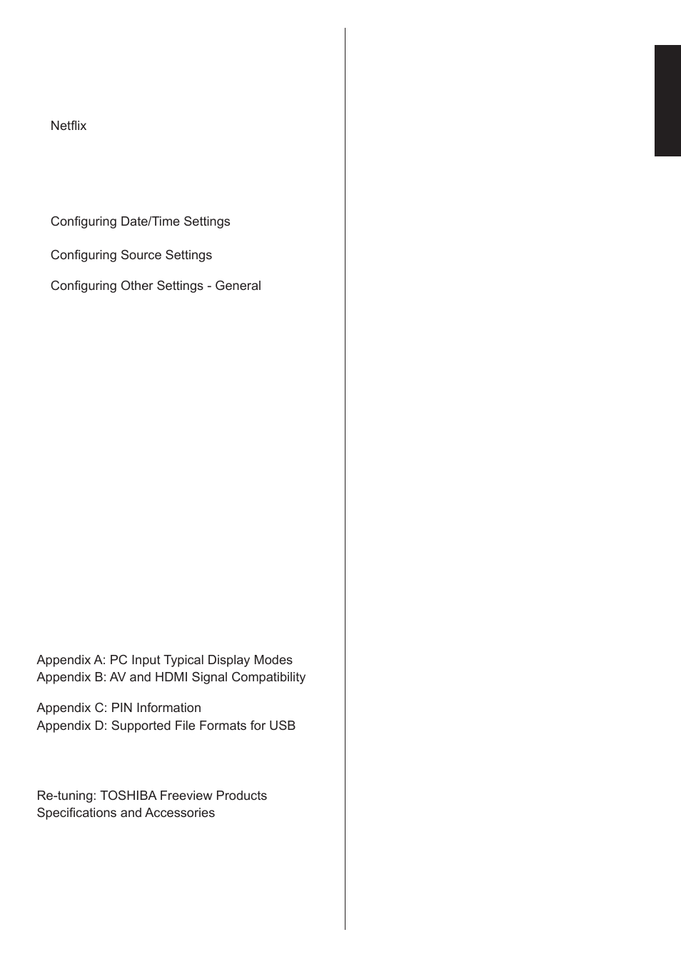 English | Toshiba L1433 User Manual | Page 4 / 50