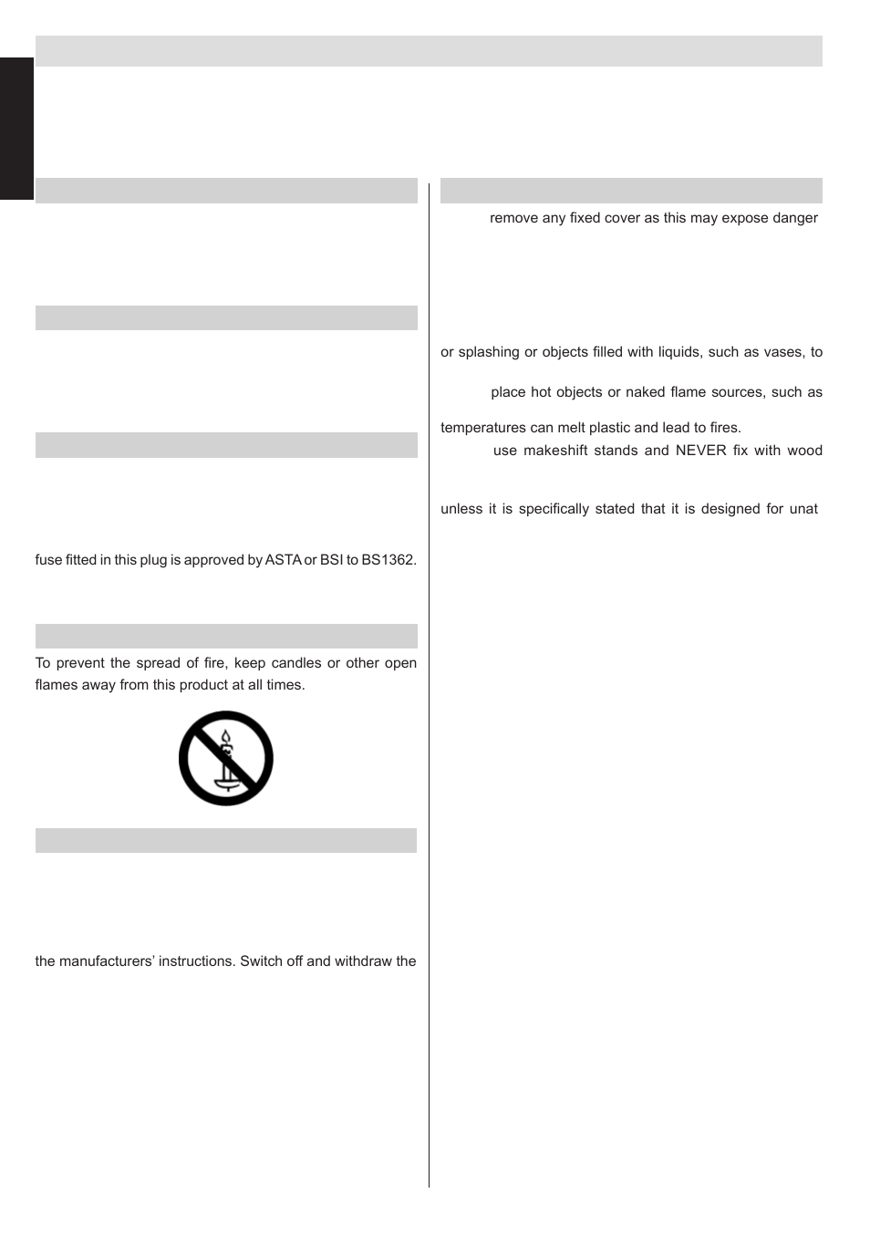 Safety precautions, English, Air circulation | Heat damage, Mains supply, Warning, Do not | Toshiba L1433 User Manual | Page 5 / 50