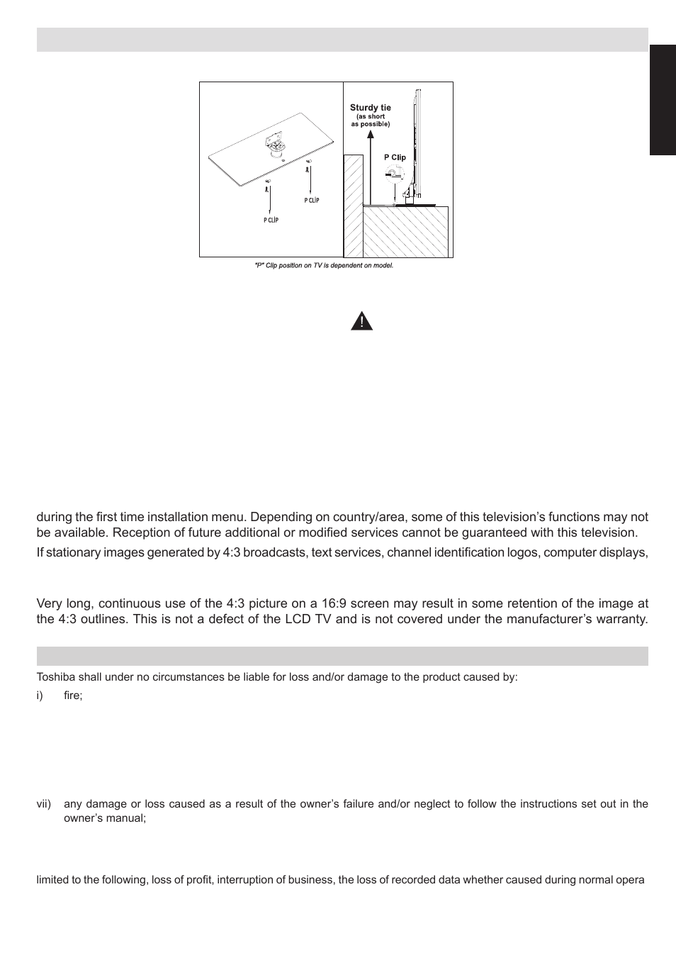 Installation and important information, English, Exclusion clause | Toshiba L1433 User Manual | Page 6 / 50