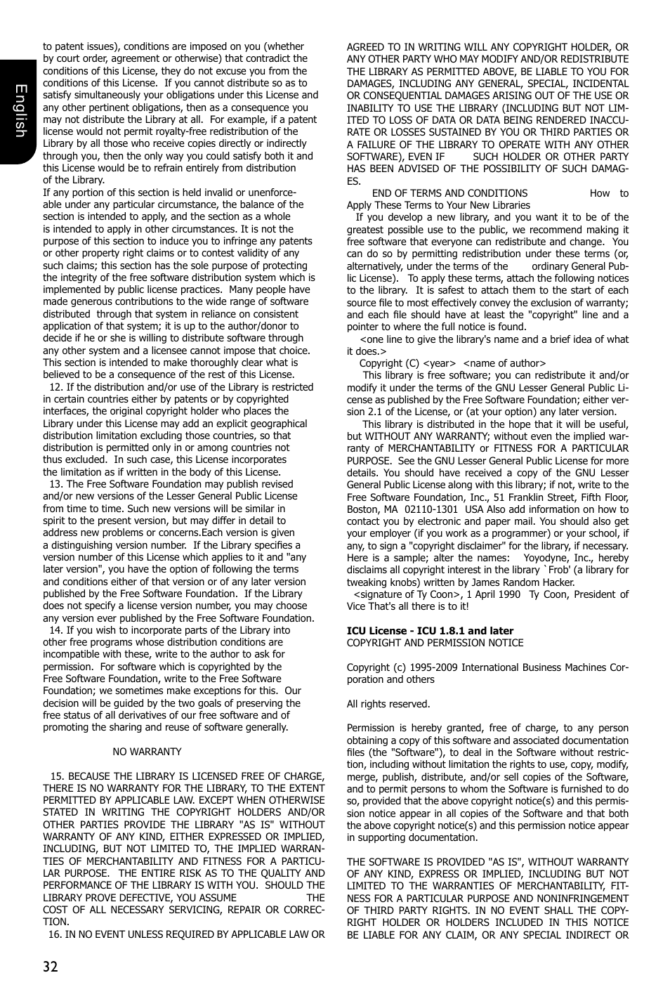 32 english | Toshiba BDX1250 User Manual | Page 32 / 48