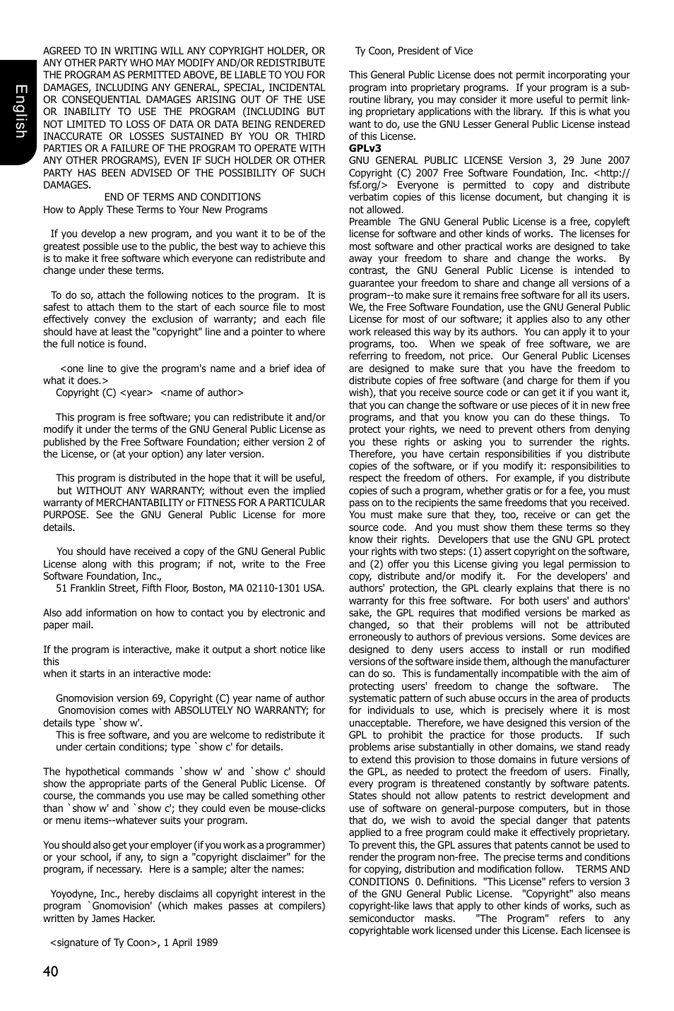 40 english | Toshiba BDX1250 User Manual | Page 40 / 48