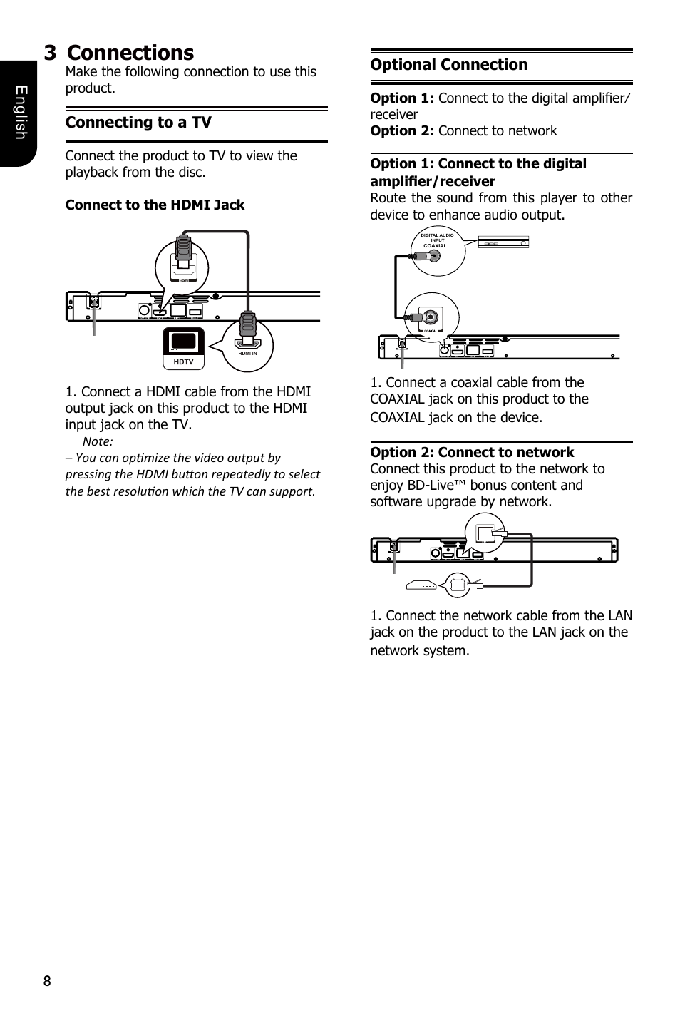 3connections | Toshiba BDX1250 User Manual | Page 8 / 48