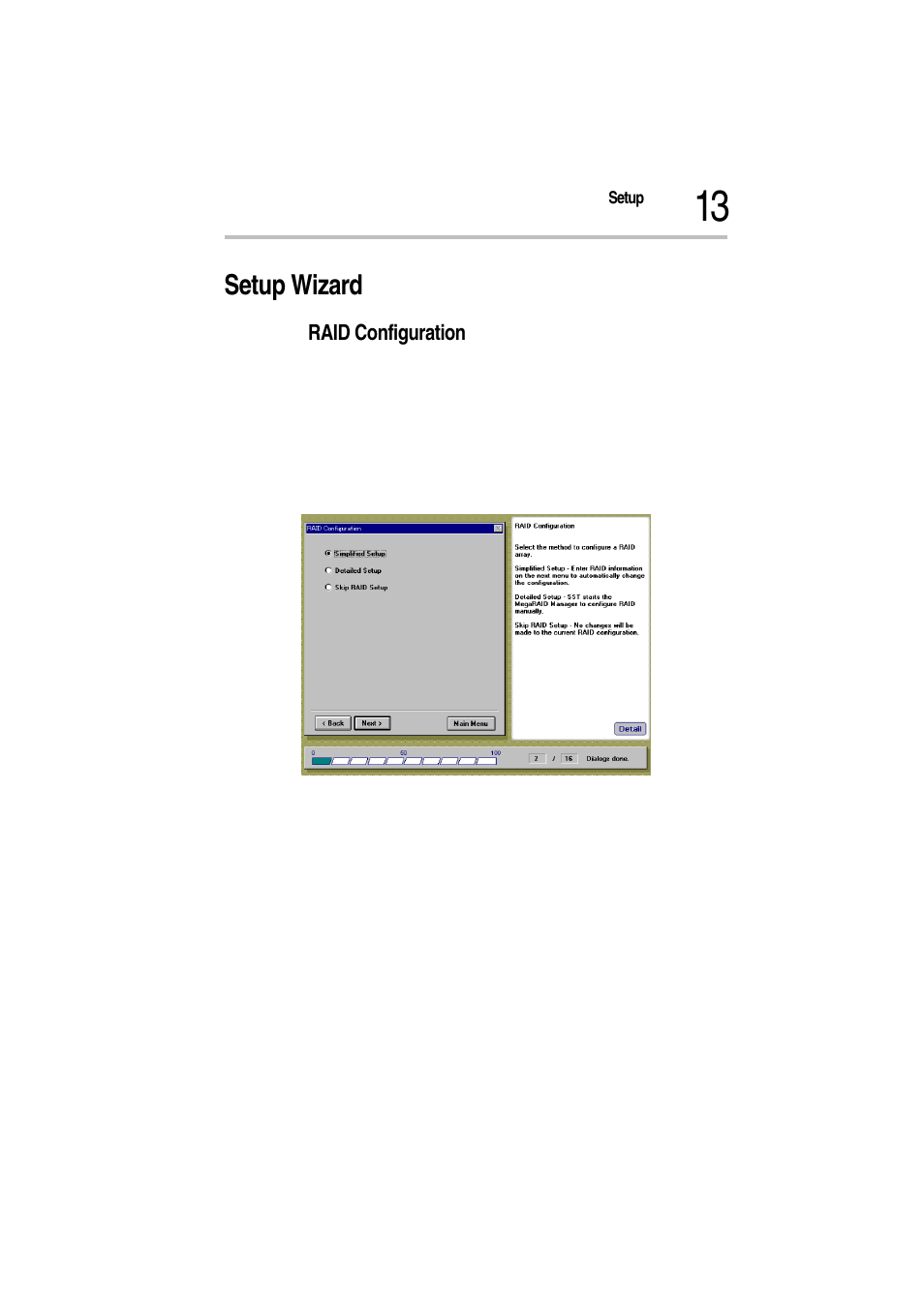 Setup wizard, Raid configuration, Raid configuration screen | Toshiba Magnia Z500 User Manual | Page 16 / 115