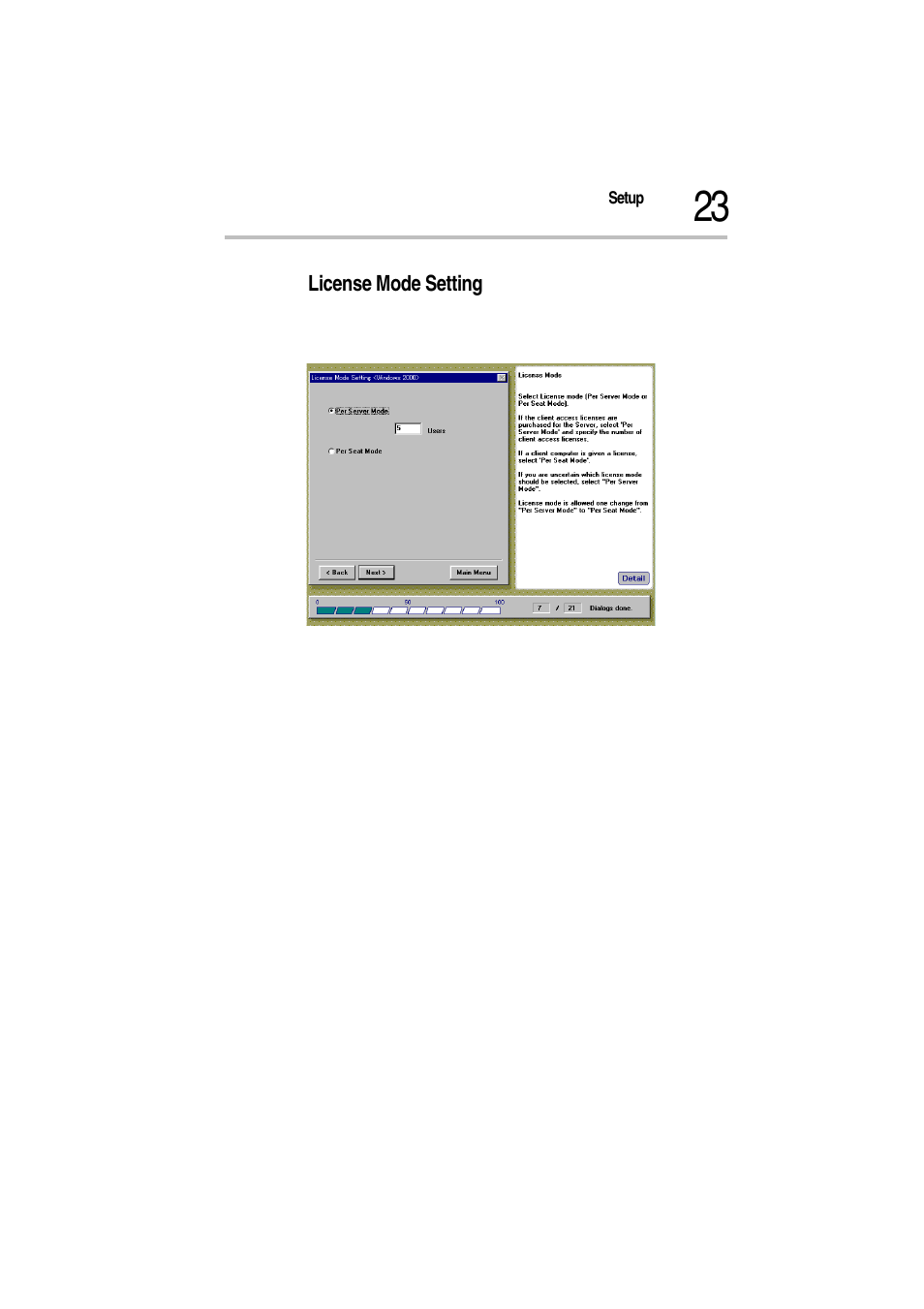 License mode setting, License mode setting screen | Toshiba Magnia Z500 User Manual | Page 26 / 115