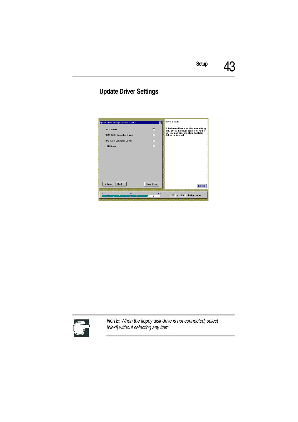 Update driver settings, Update driver settings screen | Toshiba Magnia Z500 User Manual | Page 46 / 115