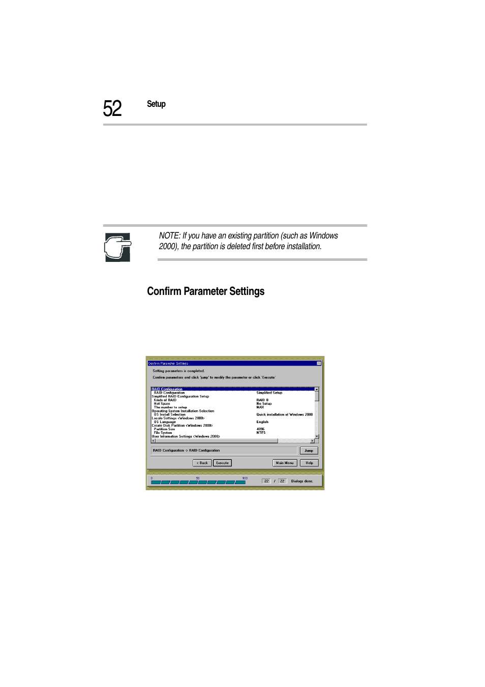 Confirm parameter settings, Confirm parameter settings screen | Toshiba Magnia Z500 User Manual | Page 55 / 115