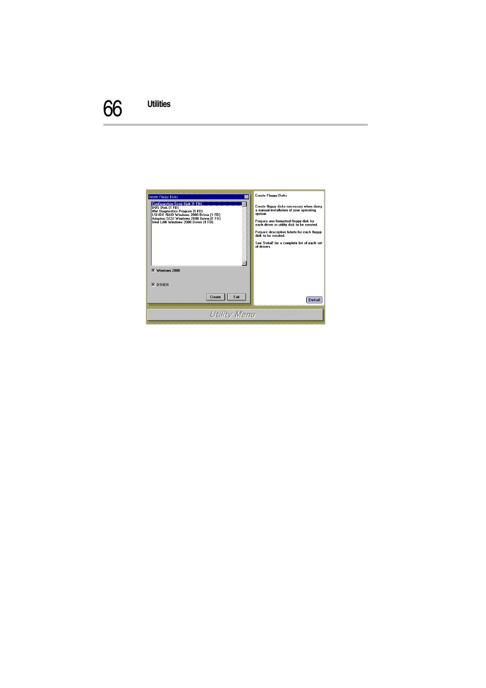 Create floppy disks screen | Toshiba Magnia Z500 User Manual | Page 69 / 115